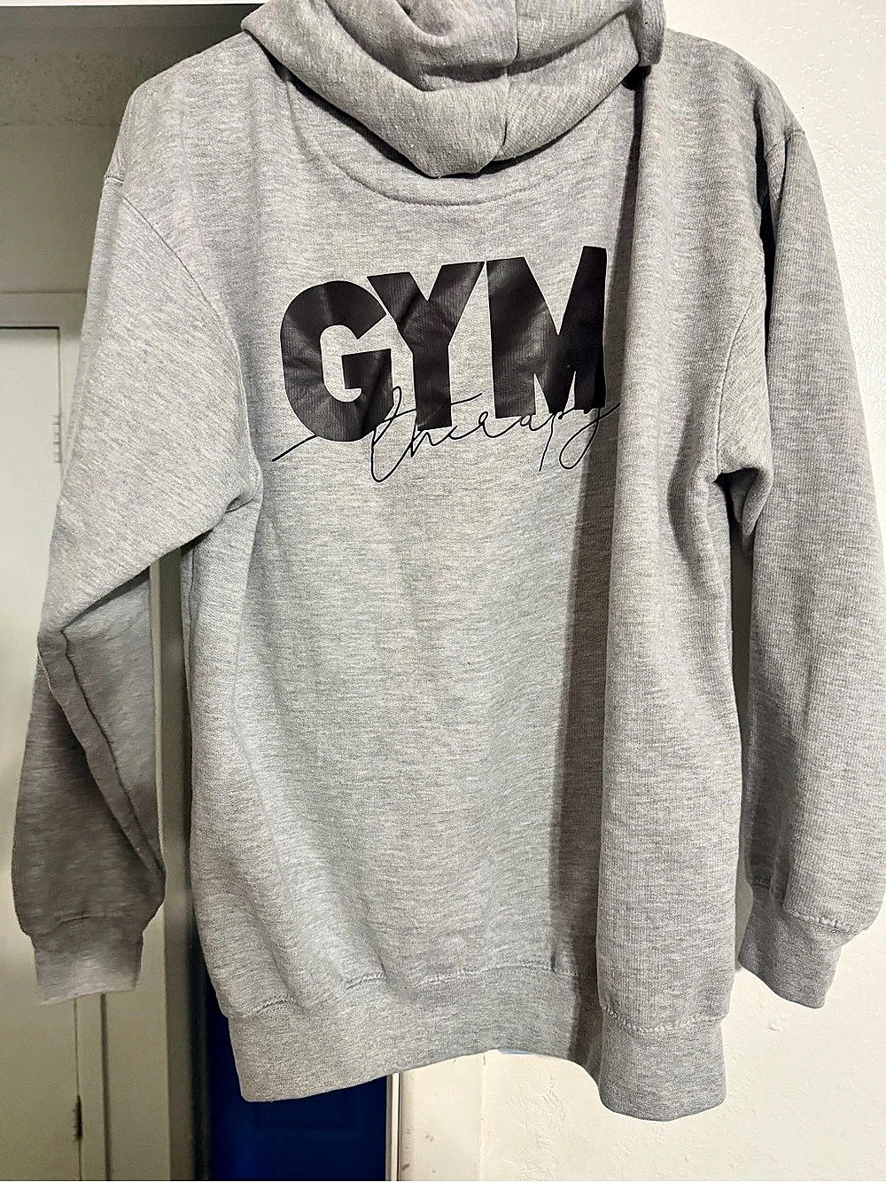 Graphic Pullover Hoodie in Gray Like New